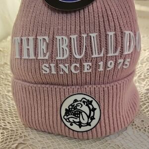 NEW WITH TAGS THE BULLDOG SINCE 1975 Pink Pom-Pom 100% Acrylic Beanie
